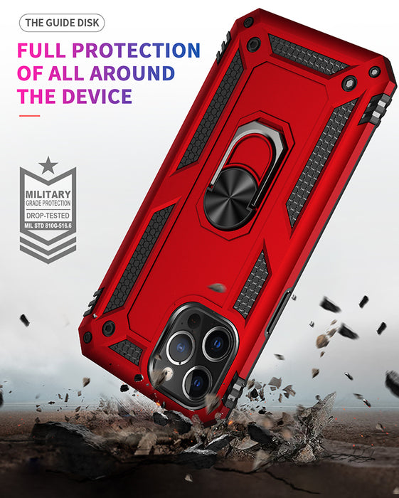 iPhone 12 Pro Max  (6.7") Extreme Protection Military Armor Dual Layer Protective Case with 360 Degree Magnetic Metal Ring