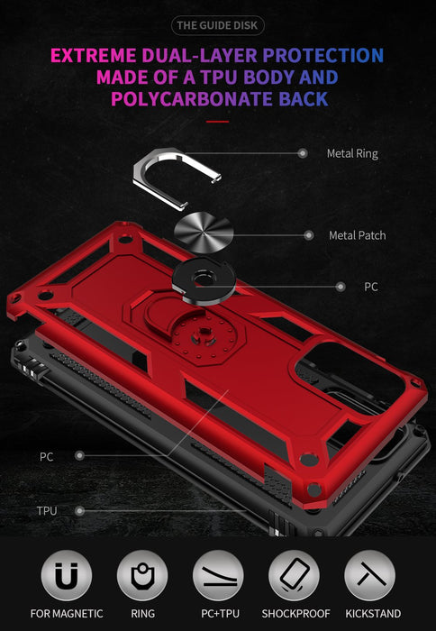 Samsung Galaxy S20+ Extreme Protection Military Armor Dual Layer Protective Case with 360 Degree Magnetic Metal Ring