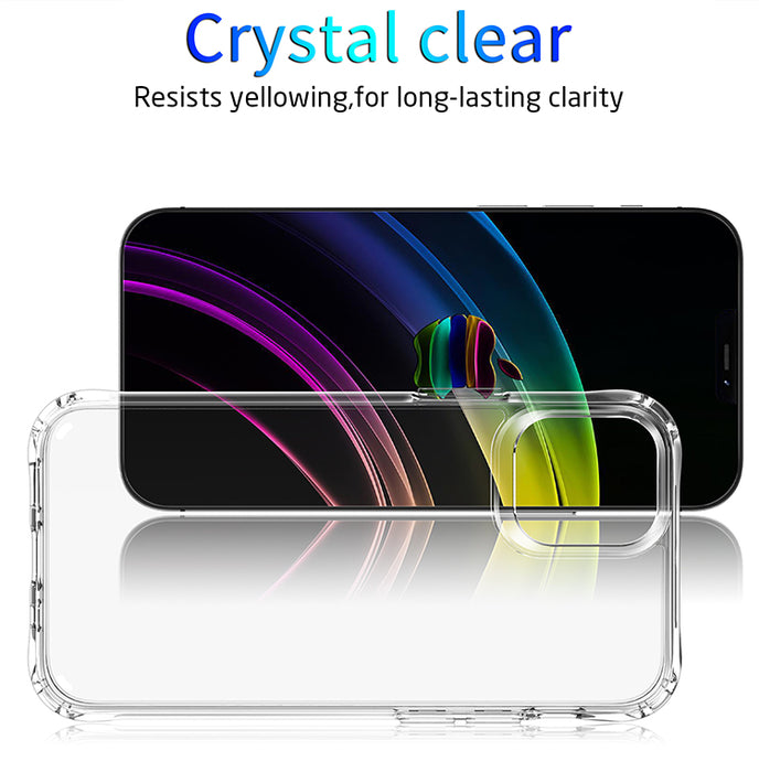 Slim Anti-Scratch Hard PC Backplate + TPU Bumper Shock Absorption Anti-Yellow Crystal Clear Case for iPhone 12/iPhone 12 Pro