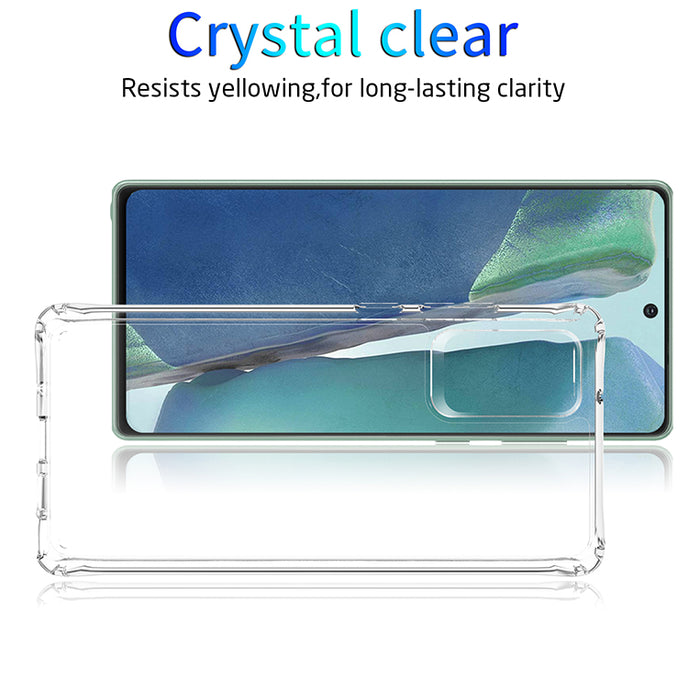 Slim Anti-Scratch Hard PC Backplate + TPU Bumper Shock Absorption Anti-Yellow Crystal Clear Case for Samsung Galaxy Note 20 (5G) /Note 20 Ultra (5G)