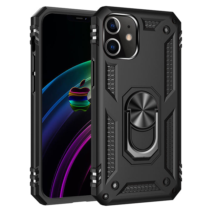 iPhone 12 mini (5.4") Extreme Protection Military Armor Dual Layer Protective Case with 360 Degree Magnetic Metal Ring