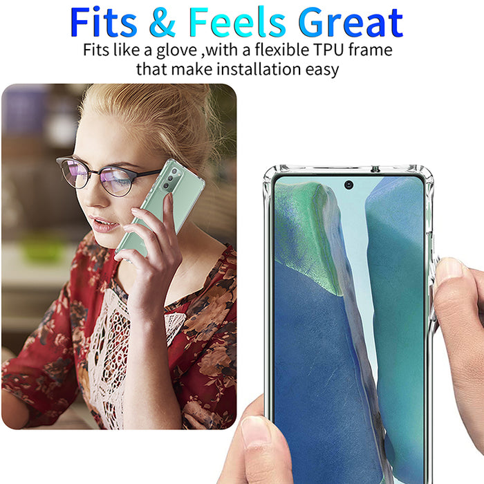 Slim Anti-Scratch Hard PC Backplate + TPU Bumper Shock Absorption Anti-Yellow Crystal Clear Case for Samsung Galaxy Note 20 (5G) /Note 20 Ultra (5G)