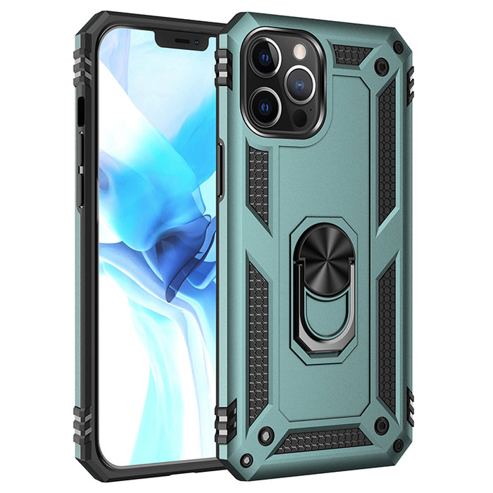 iPhone 12 Pro (6.1") Extreme Protection Military Armor Dual Layer Protective Case with 360 Degree Magnetic Metal Ring