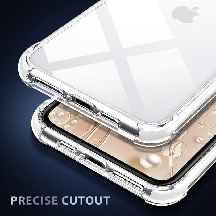 Slim Anti-Scratch Hard PC Backplate + TPU Bumper Shock Absorption Anti-Yellow Crystal Clear Case for iPhone XR/X/XS/XS MAX