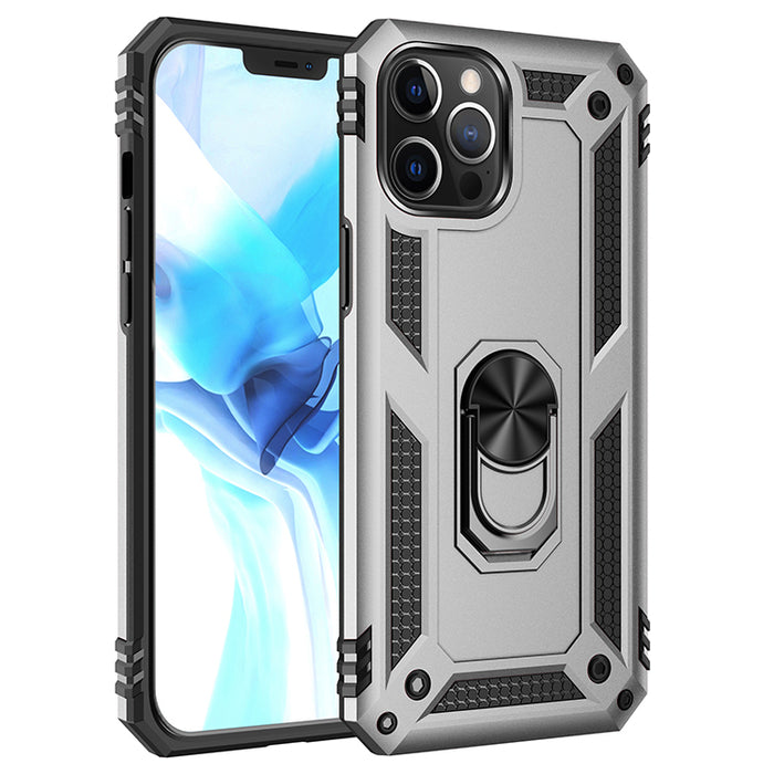 iPhone 12 Pro (6.1") Extreme Protection Military Armor Dual Layer Protective Case with 360 Degree Magnetic Metal Ring