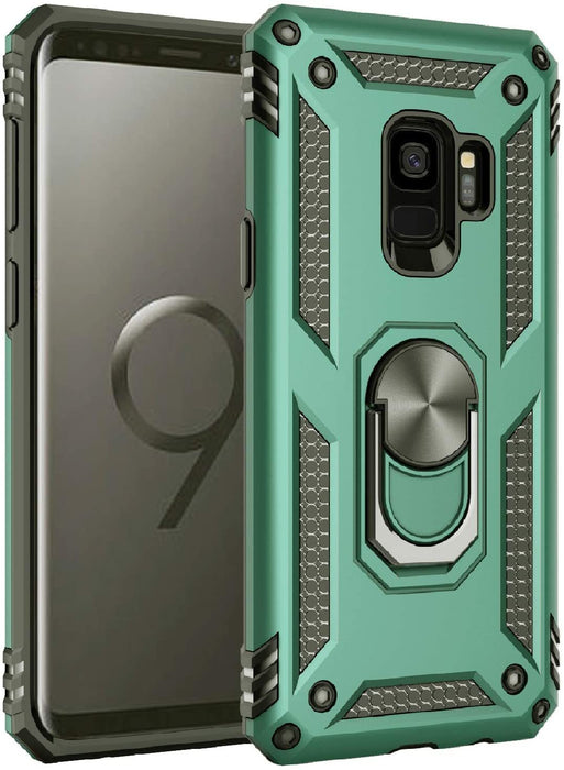 Samsung Galaxy S9 Extreme Protection Military Armor Dual Layer Protective Case with 360 Degree Magnetic Metal Ring