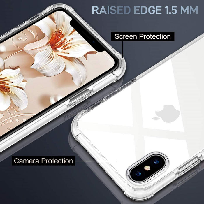 Slim Anti-Scratch Hard PC Backplate + TPU Bumper Shock Absorption Anti-Yellow Crystal Clear Case for iPhone XR/X/XS/XS MAX