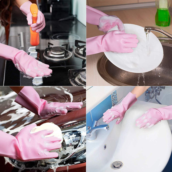 (3 Pairs Included) Magic Saksak Reusable Silicone Gloves - eclubdeals