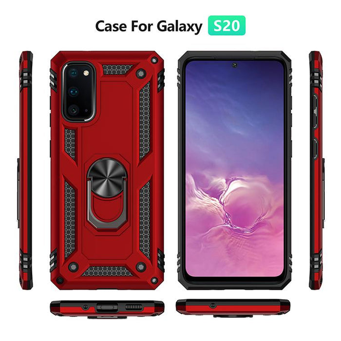 Samsung Galaxy S20 FE 5G 6.5" Extreme Protection Military Armor Dual Layer Protective Case with 360 Degree Magnetic Metal Ring