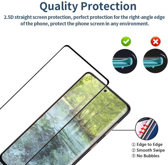 [2 piece set] Screen Protector for Samsung Galaxy S21 Clear Tempered Glass Full Screen Protector