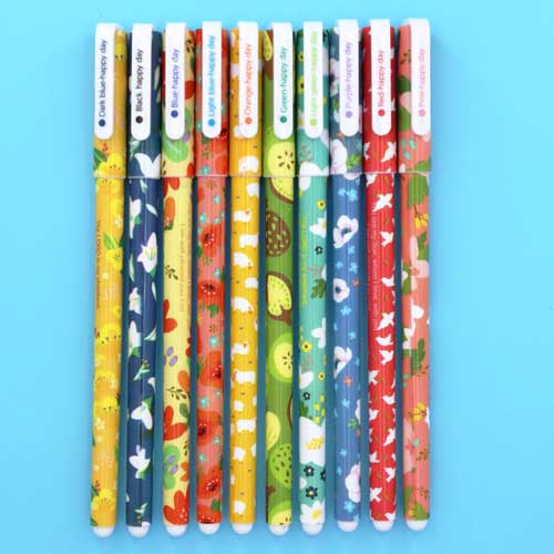 10 Pcs/Set Color Pen Flower Animal Starry Star Sweet Flora Colored Gel Pen 0.5mm Cute pens for school Kawaii Korean Stationery