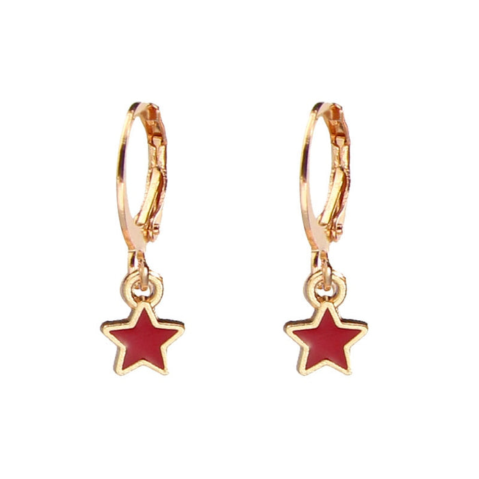 Fashion Star Drop Earring for Women Korean Cute Eight Colors Statement Earrings Jewelry Party Friendship Gift