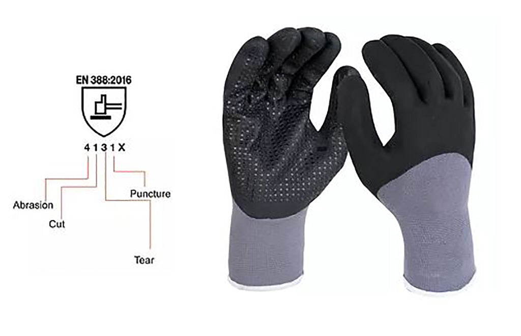 Nylon & spandex liner coated breathable nitrile foam with nitrile dots Multi-functional Gloves