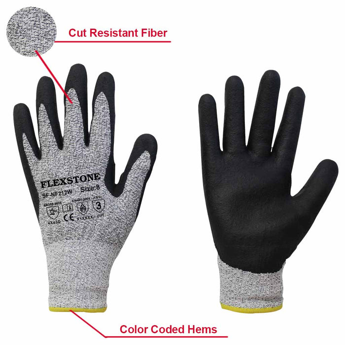 Cut Resistant Extra Grip and Nitrile Coated Hand Protection work Gloves