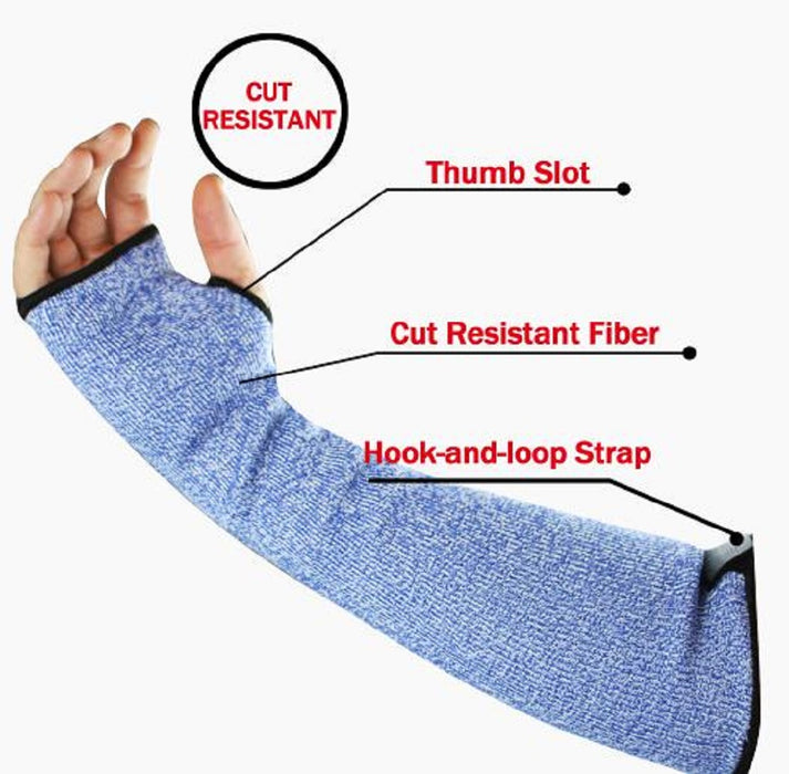 Cut Resistant Sleeve with Thumb Slot, Food Grade Safety Protection Arm Sleeve