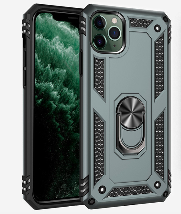 iPhone 11 Extreme Protection Military Armor Dual Layer Protective Case with 360 Degree Magnetic Metal Ring