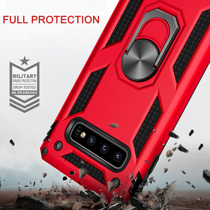 Samsung S10 Heavy Duty Case with Magnetic Metal Ring - Gorilla Gadgets