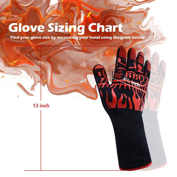 BBQ Grill Glove -Heat Resistant Up to 932° F - Great for BBQ, Oven and Grill