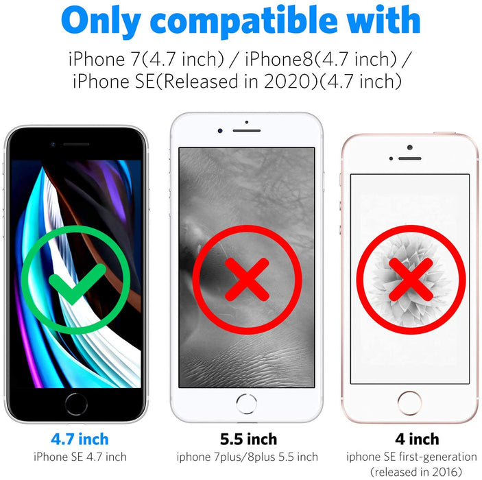 Tempered Glass Screen Protector Compatible with Apple iPhone SE 2nd Gen, 8, 7 (4.7-in)