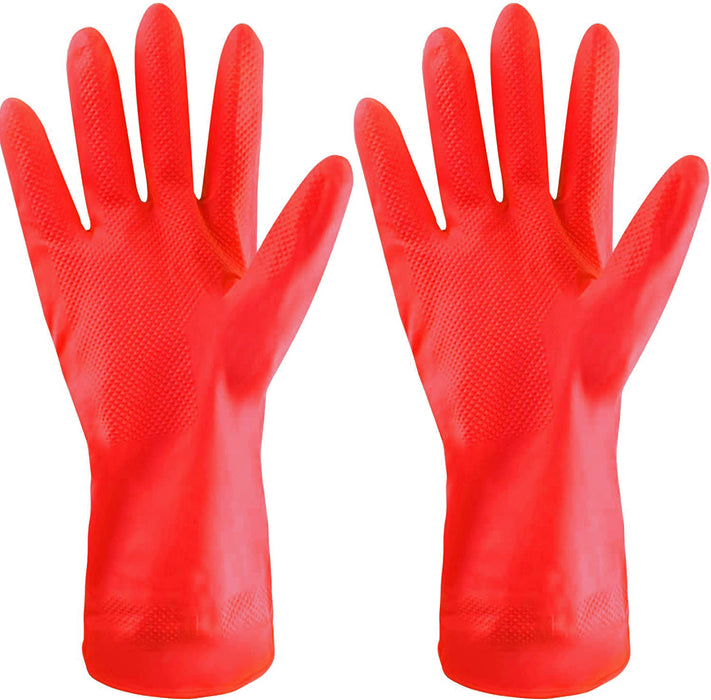 Reusable Household Latex Gloves, Extreme Non-slip Gloves- RED