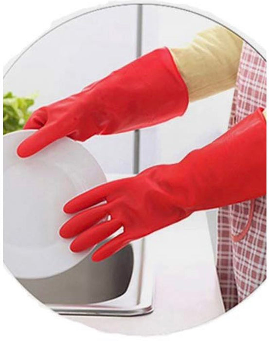 Reusable Household Latex Gloves, Extreme Non-slip Gloves- RED